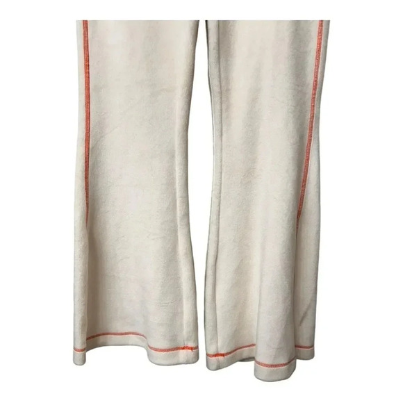 Out From Under Fleece Flare Pants Urban Outfitters Cream White and Red Pull On - Picture 6 of 10